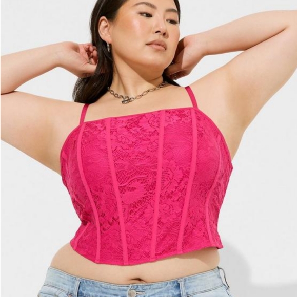torrid Tops - Torrid Lace Corset Crop Top Plus Size 3X